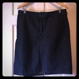 Tailored dark denim skirt